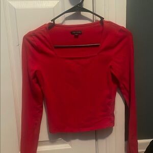 Red Long Sleeve Women's Top